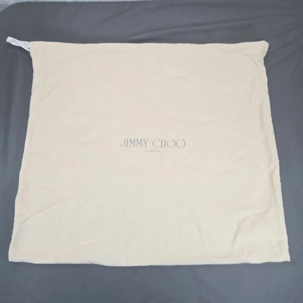 Jimmy Choo Dust Bag Beige Cotton Drawstring Large Storage Pouch 19x20 Italy